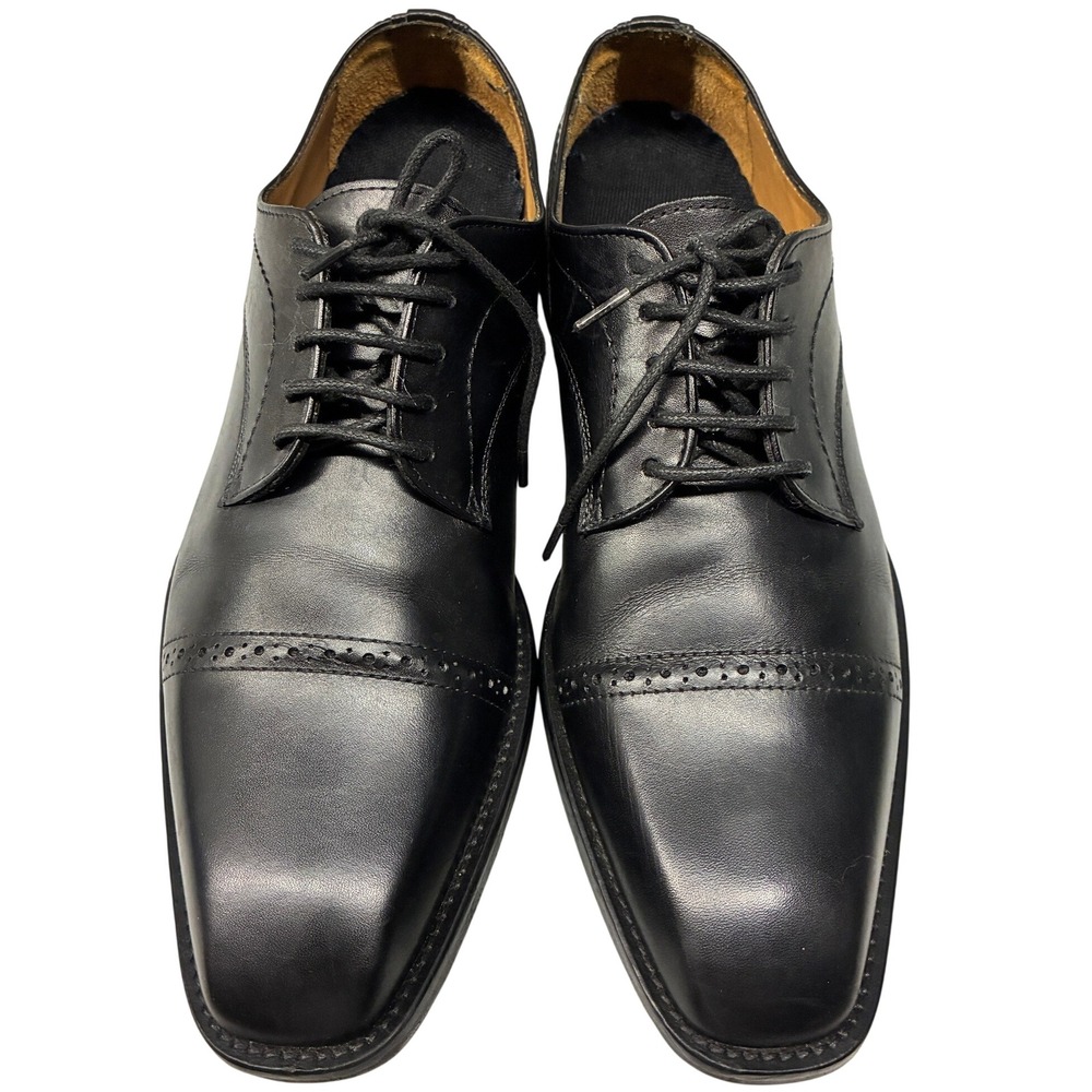 Shoes For Crews Derby Shoes Square Toe Men's 8.5 Black Leather Slip Resistant
